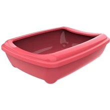 Туалет Moderna Arist-O-Tray Jumbo з бортиком для котів 57x43x16 см кораловий (58948): Вид Открытый