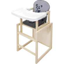 Стульчик-трансформер Babyroom Пеппи-260 слоновая кость/серый-графит (панда) (680989): Тип трансформер