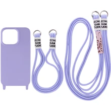Чехол для iPhone TPU Case two straps California Lilac for iPhone 13 Pro: Цвет фиолетовый