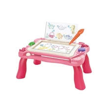 Игровой столик 2в1 рисование и конструирование LIHAOLONG 669-27-28A (Розовый): Тип стульчик