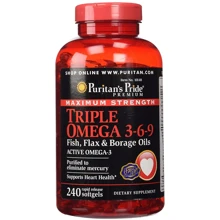 Puritan's Pride Maximum Strength Triple Omega 3-6-9 Fish, Flax & Borage Oils 240 caps: Стать унісекс