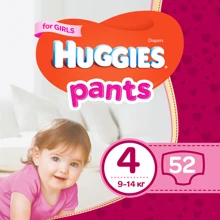 Huggies Pant 4 (9-14 kg) Mega 52 Girl: Тип Підгузки-трусики
