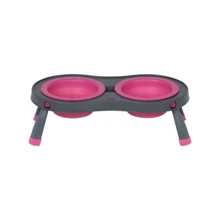 Миска подвійна Dexas Double Elevated Feeder на складній підставці велика 600 мл рожева (dx30688): Тип Миски