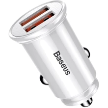 Зарядное устройство Baseus USB Car Charger 2xUSB Mini Quick Charge 3.0 White (CCALL-YD02): Особенности Быстрая зарядка