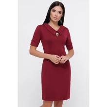 Платье FashionUp PL-1799B 42 бордовое повседневное до середины бедра: Состав Вискоза, Полиэстер, Эластан