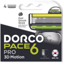 Dorco Pace 6 Сменные картриджи для бритья с 6 лезвиями 4 шт.: Вид Сменные кассеты