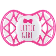 Пустушка Nuvita Air55 Cool симетрична з ковпачком LITTLE GIRL 6m+ яскраво-рожева (NV7085SI): Вік старше 6 месяцев