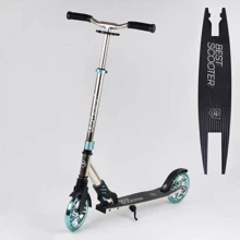 Самокат алюмінієвий Best Scooter колеса PU, 1 амортизатор передній, анодирувана фарбування Silver (99633): Кількість коліс 2