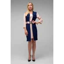 Платье FLFashion Вега СПВ2573 44 синее деловое до середины бедра: Состав Спандекс, Полиэстер