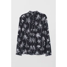 Сорочка H & M 6953259 48 чорна з довгим рукавом: Длина рукава Довгий