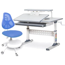 Комплект парта Ergokids TH-320 Grey + кресло ErgoKids Y-400 BL (арт. TH-320 W/G + Y-400 BL): Возраст ребенка от 4-х лет