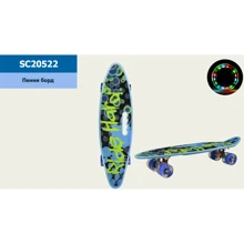Пенні борд 24 "Mint bubbles, PU колеса зі світлом, з ручкою (SC20522): Тип пенні борд