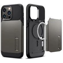 Чехол для iPhone Spigen Slim Armor MagFit Gunmetal (ACS04673) for iPhone 14 Pro: Цвет серый
