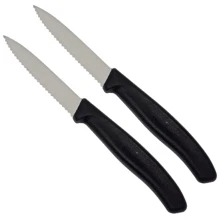 Набір кухонних ножів Victorinox SwissClassic Paring 8см чорний 2шт (6.7633.B): Лезо нержавіюча сталь