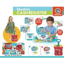 Кассовый аппарат 2 цвета, калькулятор, подсветка, звук, продукты, корзина, деньги (66106): Производитель Noname