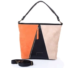 Жіноча сумка-мішок Laskara різнобарвна (LK10205-black-orange): Стать жіночий