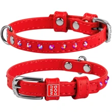 Ошейник WAUDOG Glamour с клеевыми стразами 9 мм 18-21 см красный (32503): Производитель WAUDOG