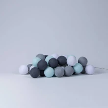 Гирлянда Cotton ball lights на 10 шаров 2,7м, Aqua-Grey: Тип Хлопковые шарики