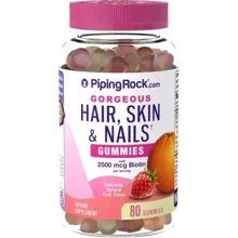 Piping Rock Hair, Skin & Nails Gummies 80 Gummies Жувальні вітаміни для волосся, шкіри і нігтів: Тип мультивітаміни