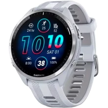 Смарт-годинник Garmin Forerunner 965 Titanium Bezel with Whitestone Case and Whitestone/Powder Grey Silicone Band (010-02809-11): Дисплей 1.4" AMOLED (454x454)