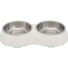 Миска двойная для собак Trixie 2х0.4 л диаметр 14 см 32х6х17 см белая (4011905251844): Тип Миски