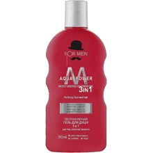 Family Doctor For Men Aqua Power Shower Gel Увлажняющий гель для душа 3в1 200 ml: Назначение Тонизирование, Увлажнение, Очищение