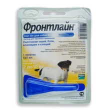 Спот-Он Merial Frontline от блох и клещей для собак весом 2-10 кг (3661103031031): Тип Капли