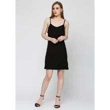 Сарафан H&M 4591074 40 черный повседневный короткий мини: Состав Вискоза, Эластан