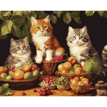 Картина по номерам Идейка Кошки и фрукты ©art_selena_ru 40х50 см (KHO6586): Производитель Идейка