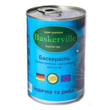 Влажный корм для котов Baskerville индейка-рыба 0.4 кг (21535): Тип Влажный корм