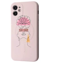 Чохол для iPhone WAVE Minimal Art Case iPhone з MagSafe Beige/Girl for iPhone 12: Колір бежевый