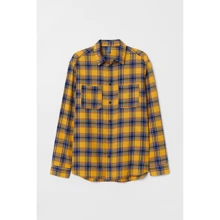 Сорочка H & M 6174268 48 жовта з довгим рукавом: Длина рукава Довгий