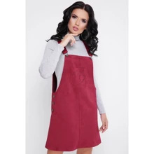 Сарафан FashionUp SRF-1645D 42 бордовый повседневный до середины бедра: Состав Полиэстер, Хлопок