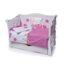 Постельный комплект 4 эл. Twins Comfort New бампер подушки 4052-C-119, Горошки, розовый: Тип постельный комплект