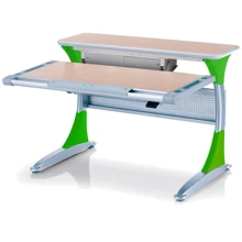Стол Mealux Harvard MG/Z+box (арт.BD-333 MG/Z+box) - столешница клен / накладки на ножках зеленые: Тип Парта-трансформер