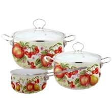 Набір каструль Lessner Fruit 55819 (5 пр.): Матеріал корпусу емальована сталь