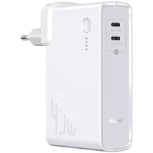 Зарядное устройство Baseus Wall Charger Power Station GaN 2xUSB-C 45W + Power Bank 1000mAh White (PPNLD-F02): Особенности Power Delivery (PD), USB-C, Быстрая зарядка