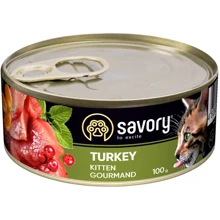 Влажный корм Savory для котят с индейкой 100 г (30679): Тип Влажный корм