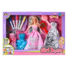 Кукла Girl Stylish шарнирная платье-раскраска 30 см (801-33): Возраст от 3 лет