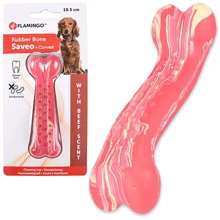 Іграшка Flamingo Rubber Saveo Curved Bone Beef вигнута кістка для собак, смак яловичини 10.5х3.5 см (53575): undefined undefined