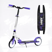 Детский двухколесный самокат с ручным тормозом Best Scooter Shark Фиолетовый (32115): Количество колес 2
