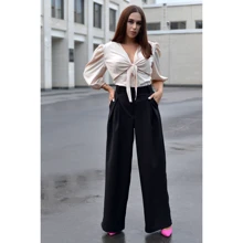 Брюки FLFashion Эталон ШБЭ 4681 44 черные: Сезон Демисезон
