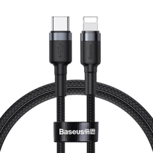 Кабель Baseus Cafule USB-C to Lightning PD 18W Cafule 1m Black (CATLKLF-G1): Тип USB-C - Lightning