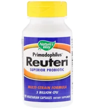 Nature's Way, Primadophilus Reuteri, Superior Probiotic, 90 Vegetarian Capsules (NWY-15024): Форма выпуска Капсулы
