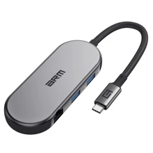 Адаптер ArmorStandart Adapter USB-C to HDMI+RJ45+USB-C+2xUSB+TF/SD Grey (ARM69365): Колір серый