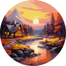 Картина за номерами Ідейка Гірська панорама ©art_selena_ua ø39 см (KHO-R1020): Виробник Идейка