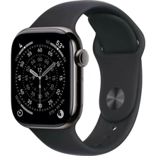 Apple Watch Series 11 GPS + Cellular 42mm Slate Titanium Case with Black Sport Band - S/M (MF8R4): Размер корпуса 42mm