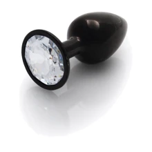 Металевий анальний затор Ouch! Heart Gem Gunmetal - Diamond, S: Для кого унісекс