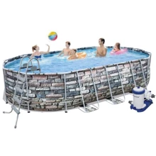 Бассейн каркасный Bestway с гидромассажем и подсветкой 610х366х122 см 9 463 л/ч с лестницей (BW 56719): undefined undefined
