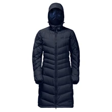 Пуховик Jack Wolfskin Selenium Coat 1202081-1910 40 темно-синій зимовий з капюшоном довгий: Сезон зима